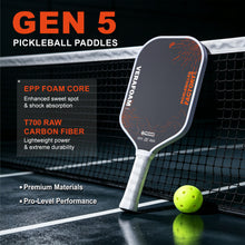 Load image into Gallery viewer, 2026 New Style 16mm EPP Foam Core Pickleball Paddle with EVA Edge Foam T700 Raw Carbon Fiber Surface USAPA & UPA-A Approved