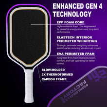 Load image into Gallery viewer, Blow Molded Carbon Fiber Frame Pickleball Paddle with Double Thermoformed Dual Foam Core & EPP Floating Core