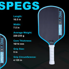 Carica l'immagine nel visualizzatore di Gallery, Blue Pro V Carbon Fiber Pickleball Paddle 16mm Thermoformed Honeycomb Usapa Approved Pickleball for Pickleball Equipments