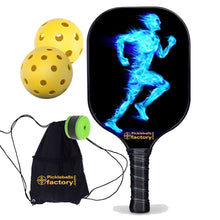Load image into Gallery viewer, Custom Pickleball Paddle , PB00038 Blue Fires Good Pickleball Paddles - Backyard Pickleball Court Cost Youth Pickleball