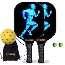 Load image into Gallery viewer, Best Pickleball Set, PB00038 Blue Fires Custom Pickleball Paddle , Pickleball Sets On Sale