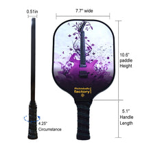 Carica l'immagine nel visualizzatore di Gallery, Pickleball Paddles | Pickleball Near Me | Best Pickleball Paddle for Spin and Power | SX0046 PURPLE GUITAR Pickleball Set dropship