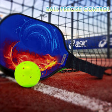 Load image into Gallery viewer, Pickleball Paddle | Pickleball Paddles | Indoor Pickleball Near Me | SX0073 RED FIRE BLUE HEART Pickleball Paddles Designs