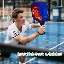 Load image into Gallery viewer, Pickleball Paddle | Pickleball Paddles | Indoor Pickleball Near Me | SX0073 RED FIRE BLUE HEART Pickleball Paddles Designs