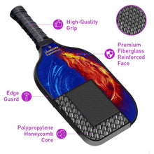 Load image into Gallery viewer, Pickleball Paddle | Pickleball Paddles | Indoor Pickleball Near Me | SX0073 RED FIRE BLUE HEART Pickleball Paddles Designs