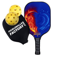 Load image into Gallery viewer, Pickleball Paddle | Pickleball Paddles | Indoor Pickleball Near Me | SX0073 RED FIRE BLUE HEART Pickleball Paddles Designs