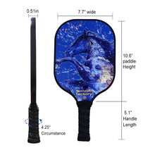 Load image into Gallery viewer, Pickleball Paddles | Pickleball Paddle | Outdoor Pickleball Near Me | SX0074 BLUE ART HORSE Pickleball Paddle Designs