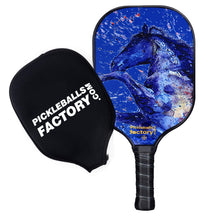 Load image into Gallery viewer, Pickleball Paddles | Pickleball Paddle | Outdoor Pickleball Near Me | SX0074 BLUE ART HORSE Pickleball Paddle Designs