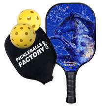 Load image into Gallery viewer, Pickleball Paddles | Pickleball Paddle | Outdoor Pickleball Near Me | SX0074 BLUE ART HORSE Pickleball Paddle Designs