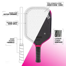 Cargar imagen en el visor de la galería, Gen 3 Propulsion Core Pickleball Paddle FACTORY-Thermoformed T700 Foam-filled protective border 14mm Carbon surface treatment
