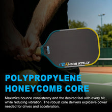 Load image into Gallery viewer, Pro V Series Raw Carbon Fiber Textured Surface Enhanced Frame PP Core 16mm GEN 5 Pickleball Paddle
