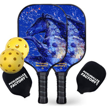 Load image into Gallery viewer, Pickleball Paddle | Pickleball Rackets | Most Powerful Pickleball Paddle | SX0074 BLUE ART HORSE Pickleball Set for Pickleball Players Pro
