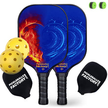 Load image into Gallery viewer, Pickleball Paddles | Pickleball Rackets | Best Place To Buy Pickleball Paddles | SX0073 RED FIRE BLUE HEART Pickleball Set for Pickleball Intermediate 
