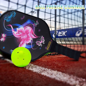Pickleball Paddle | Best Pickleball Paddles For Advanced Players | SX0043 PINK BUTTERFLY Pickleball Paddles for Middleman